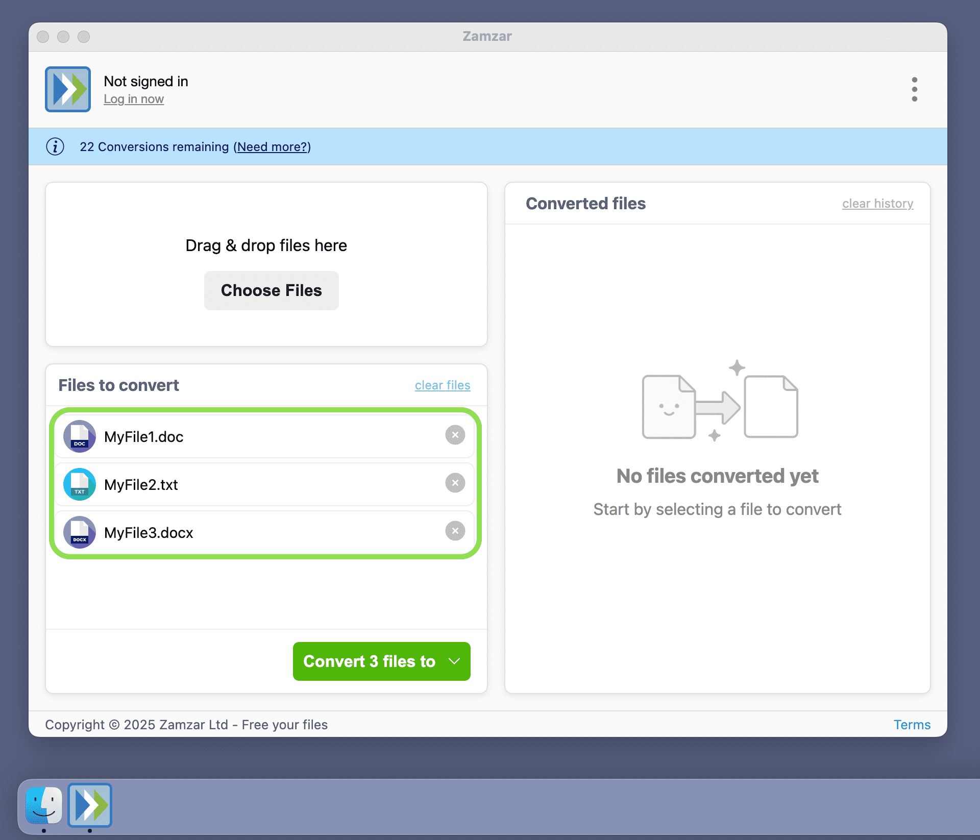 Show multiple files added to the list of files to be converted